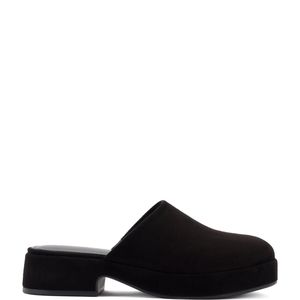 Larroude Miso Flatform Clog Black Suede